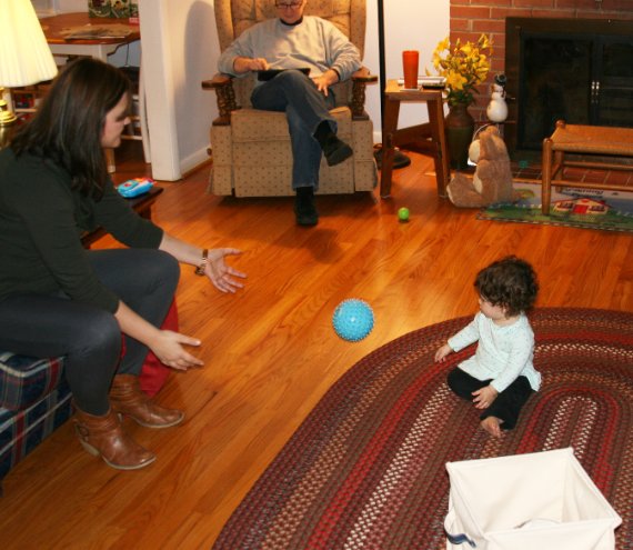 Playing catch with Meg